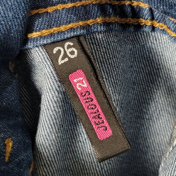 Jealous 21 Womens Belted High Rise Wide Leg Retro Crop Denim Blue Jeans Size 26 - Picture 10 of 11